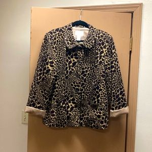 GRAVER Susan Graver Style Animal Print Jacket Giraffe L